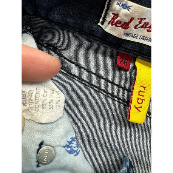 Red Engine Genuine Jeans, Vintage, Ruby,  Made In The USA, 26 - Picture 5 of 11